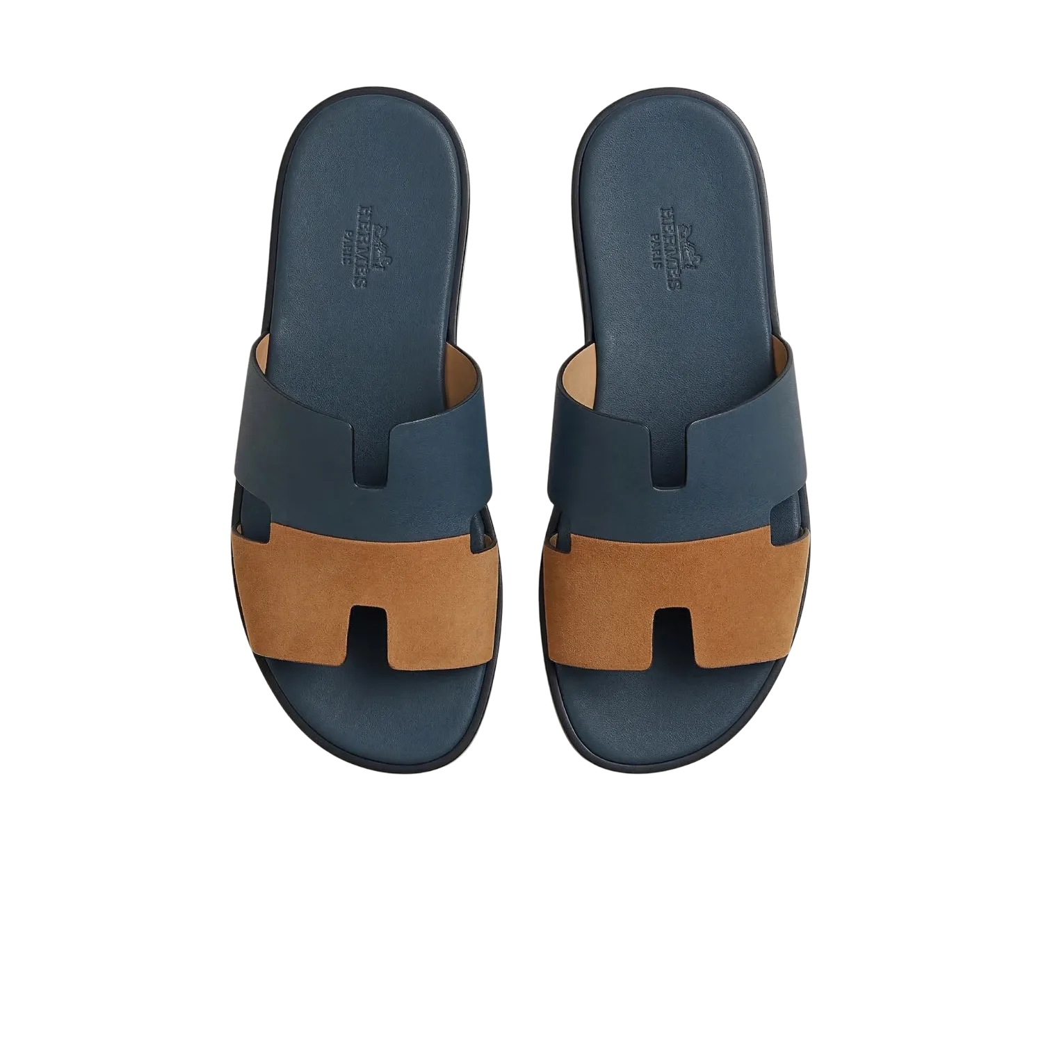 Hermes Izmir Sandals Dark Blue/ Brown