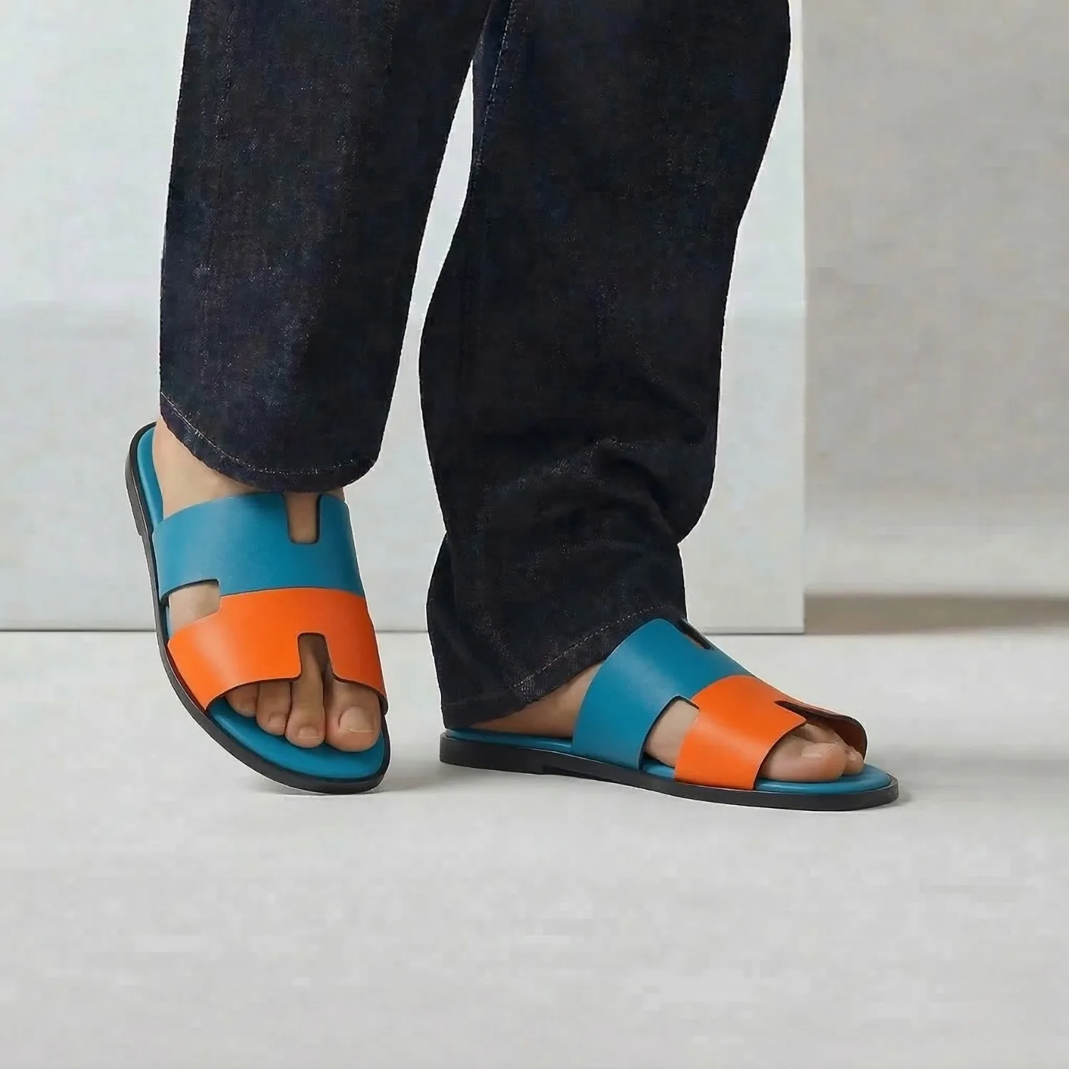 Alternative view of Hermes Izmir Sandals Blue/ Orange