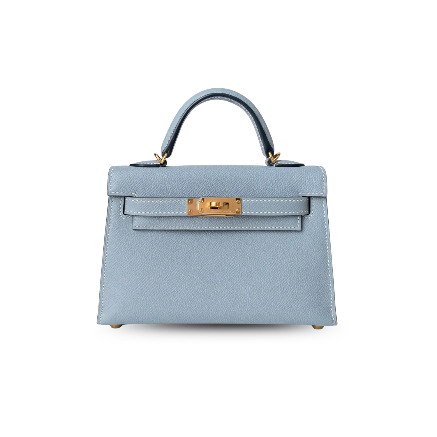 Hermes Kelly Mini Top Handle Bag / Sky Blue Epsom Gold Hardware