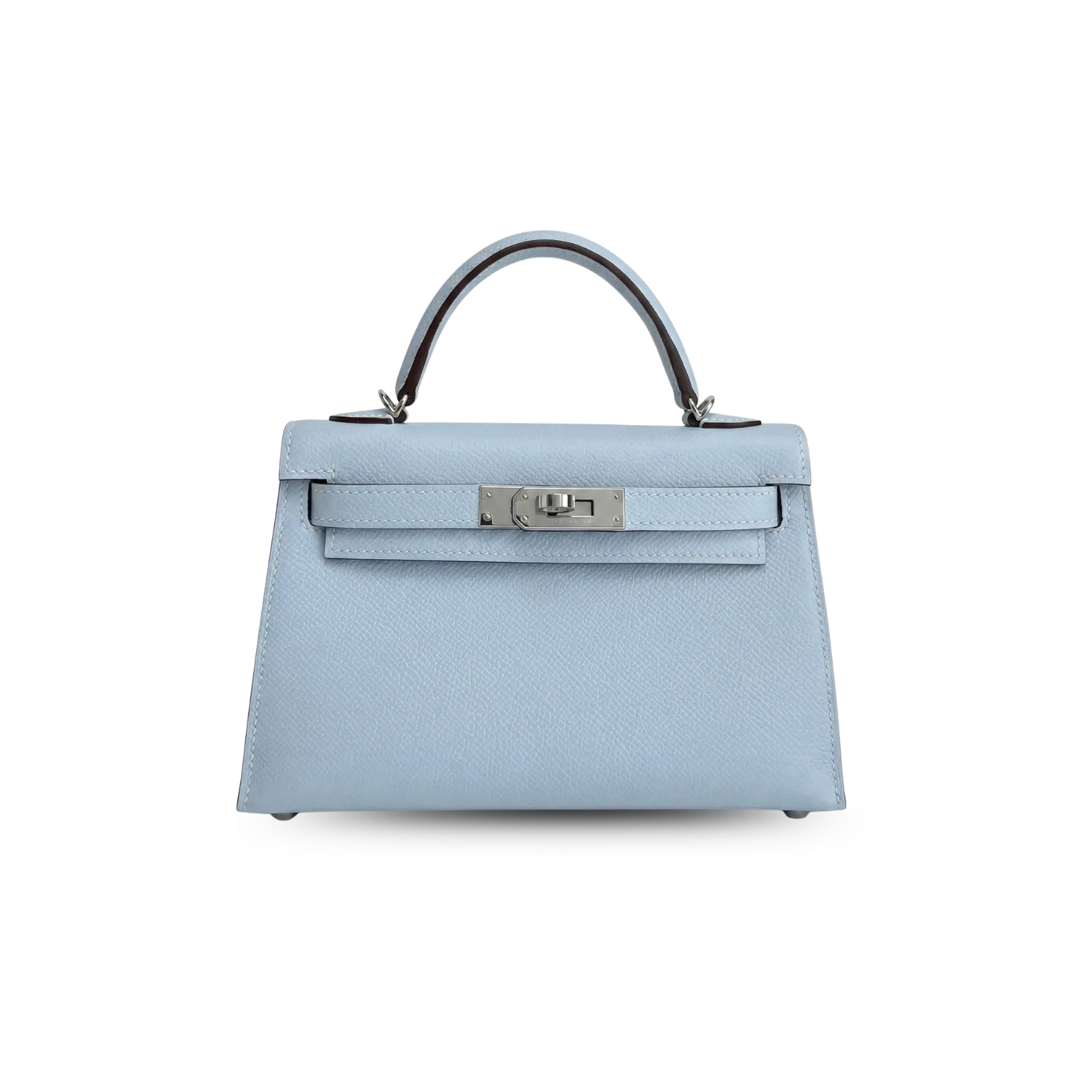 Hermes Kelly Mini Top Handle Bag / Sky Blue Epsom Palladium Hardware