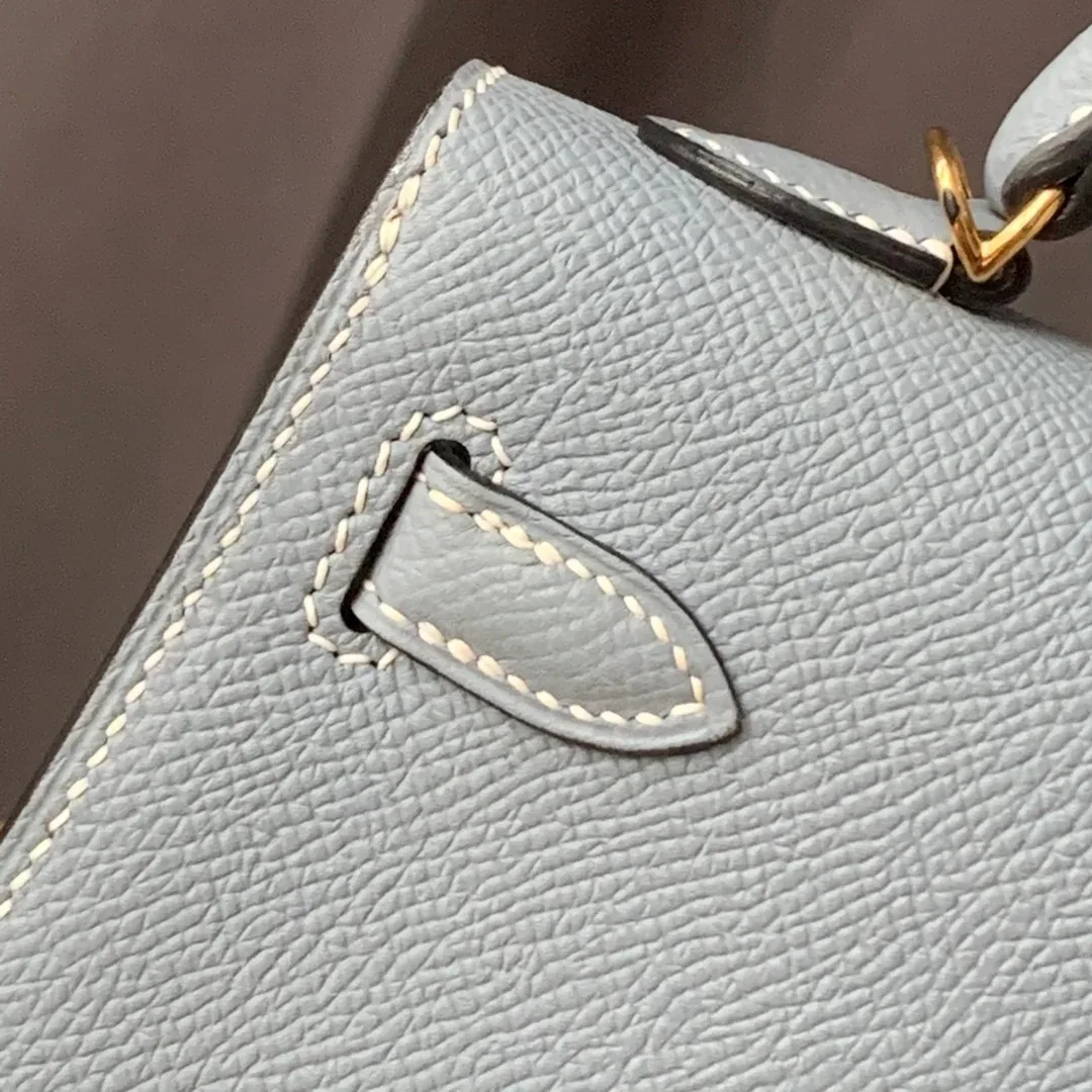 Hermes Kelly Mini Top Handle Bag / Sky Blue Epsom Gold Hardware - Image 7