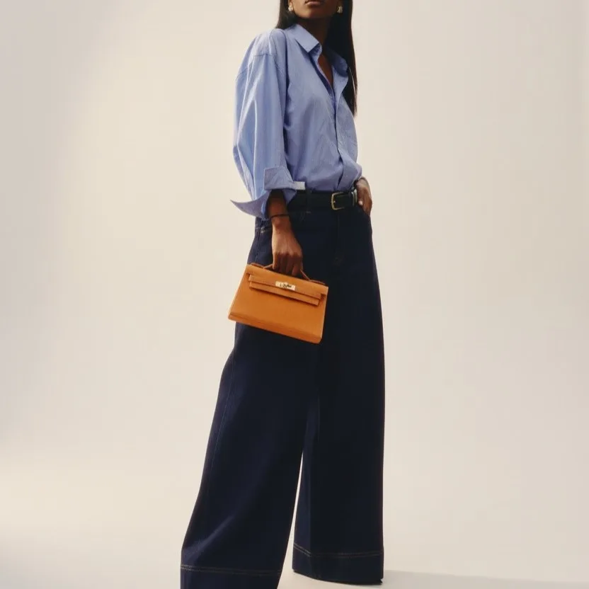 Alternative view of Hermes Kelly Pochette Top Handle Bag / Orange Epsom Gold Hardware