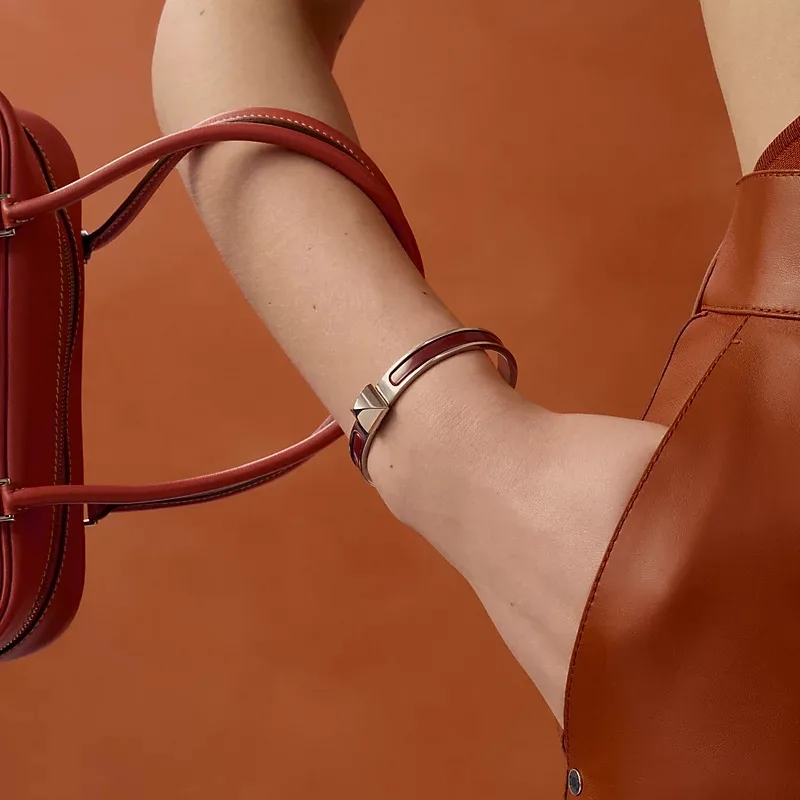 Alternative view of Hermes Mini Clic Medor Bracelet Myrtille Silver Hardware