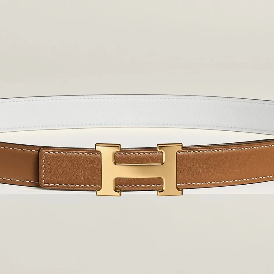 Hermes Mini H Reversible Belt Brown/ Blanc - Image 4