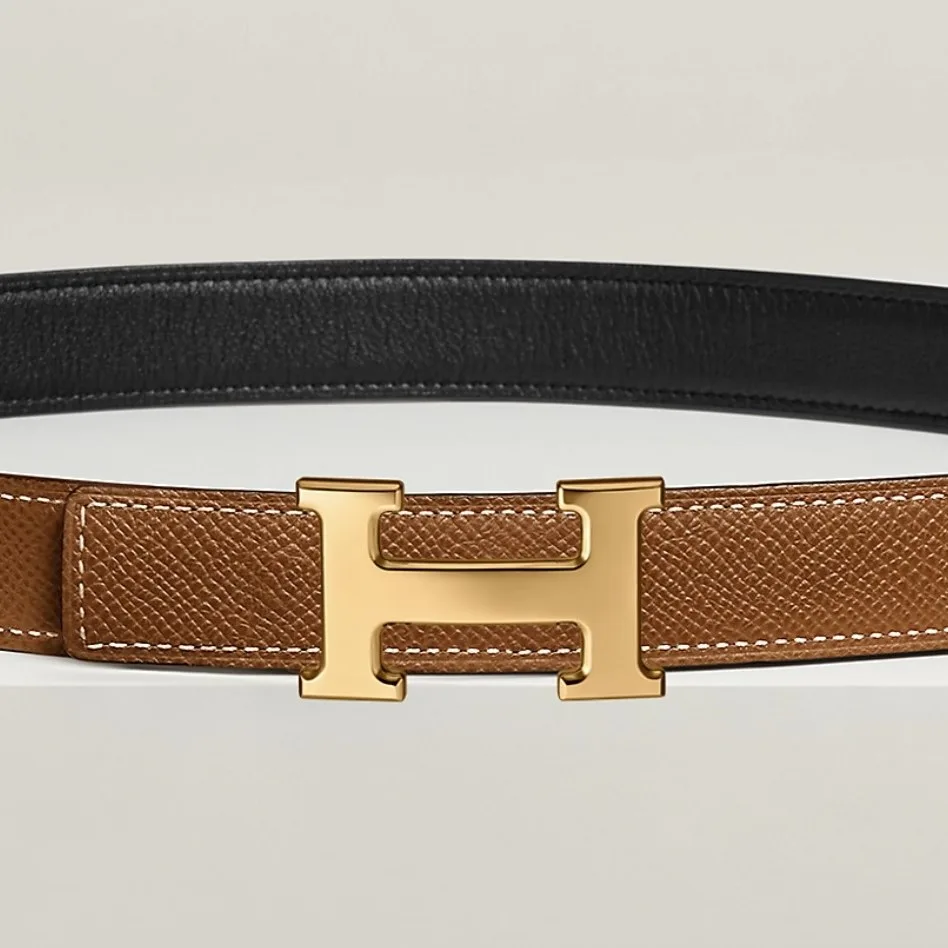 Hermes Mini H Reversible Belt Noir/ Brown - Image 4