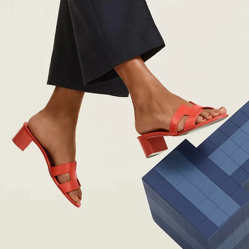 Alternative view of Hermes Oasis Sandals Orange Capucine 7K340
