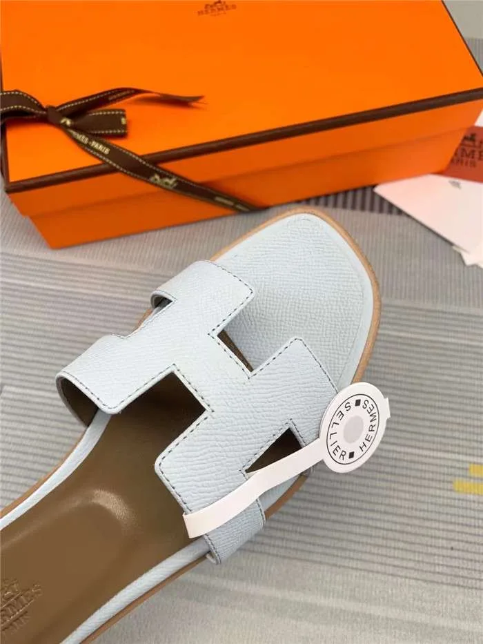 Alternative view of Hermes Oran Sandal Light Blue