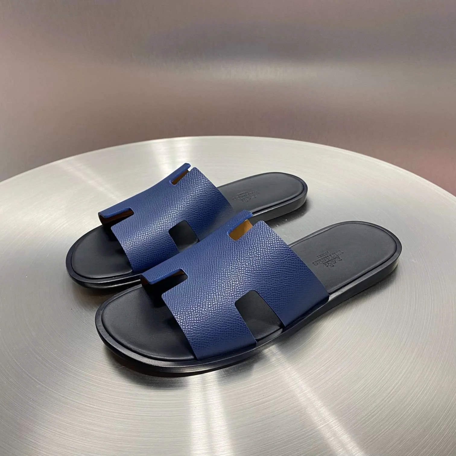Alternative view of Hermes Oran Sandal Navy Blue