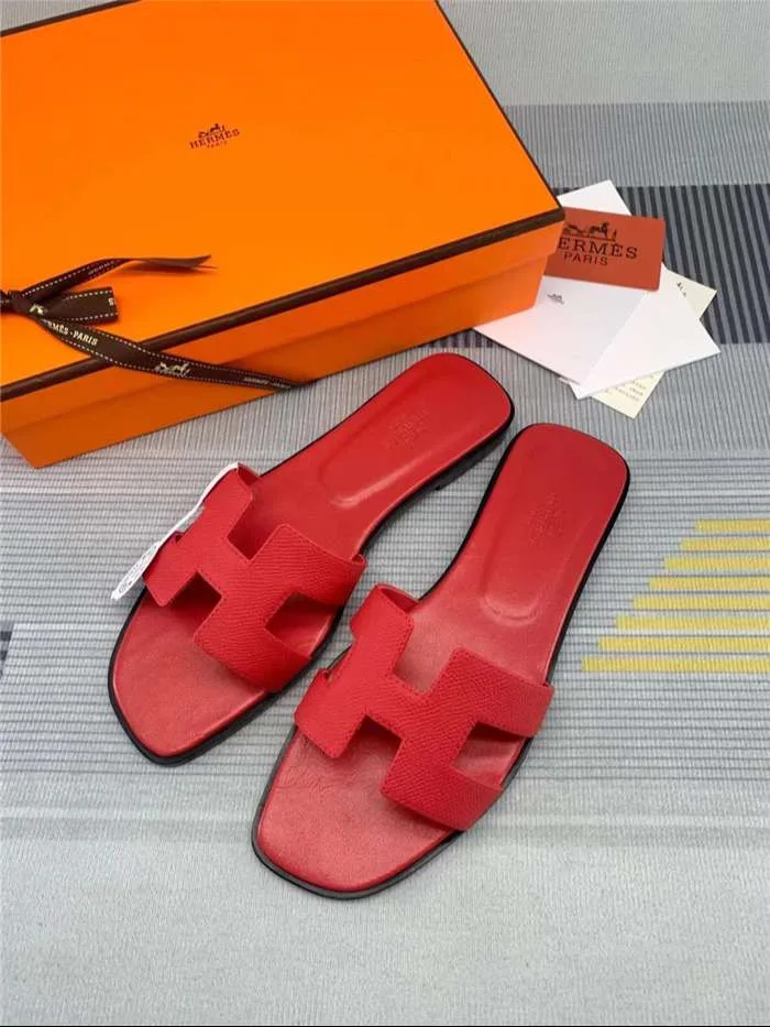 Alternative view of Hermes Oran Sandal Red