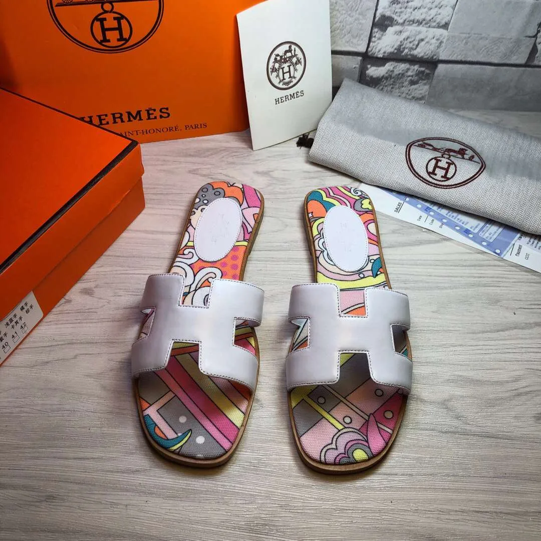 Alternative view of Hermes Oran Sandals White/ Multicolor