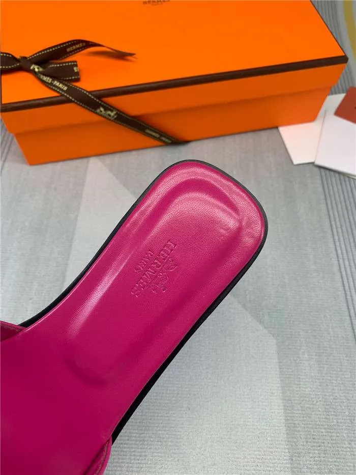 Alternative view of Hermes Oran Sandal Dark Pink