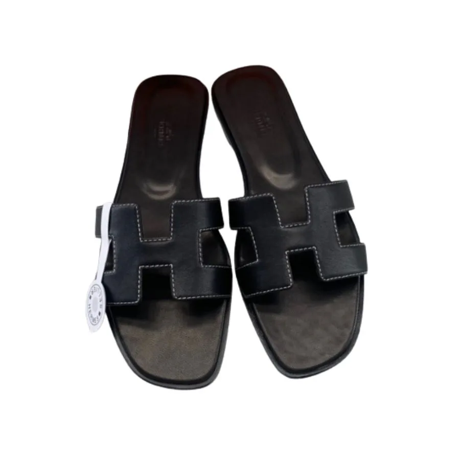 Hermes Oran Sandal Black