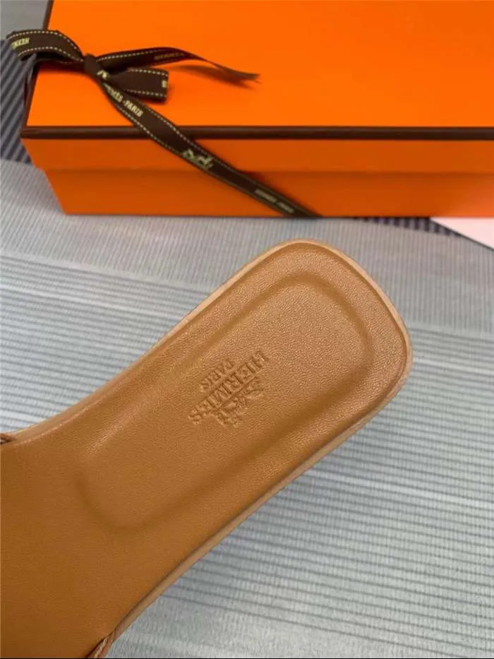 Alternative view of Hermes Oran Sandal Dark Brown