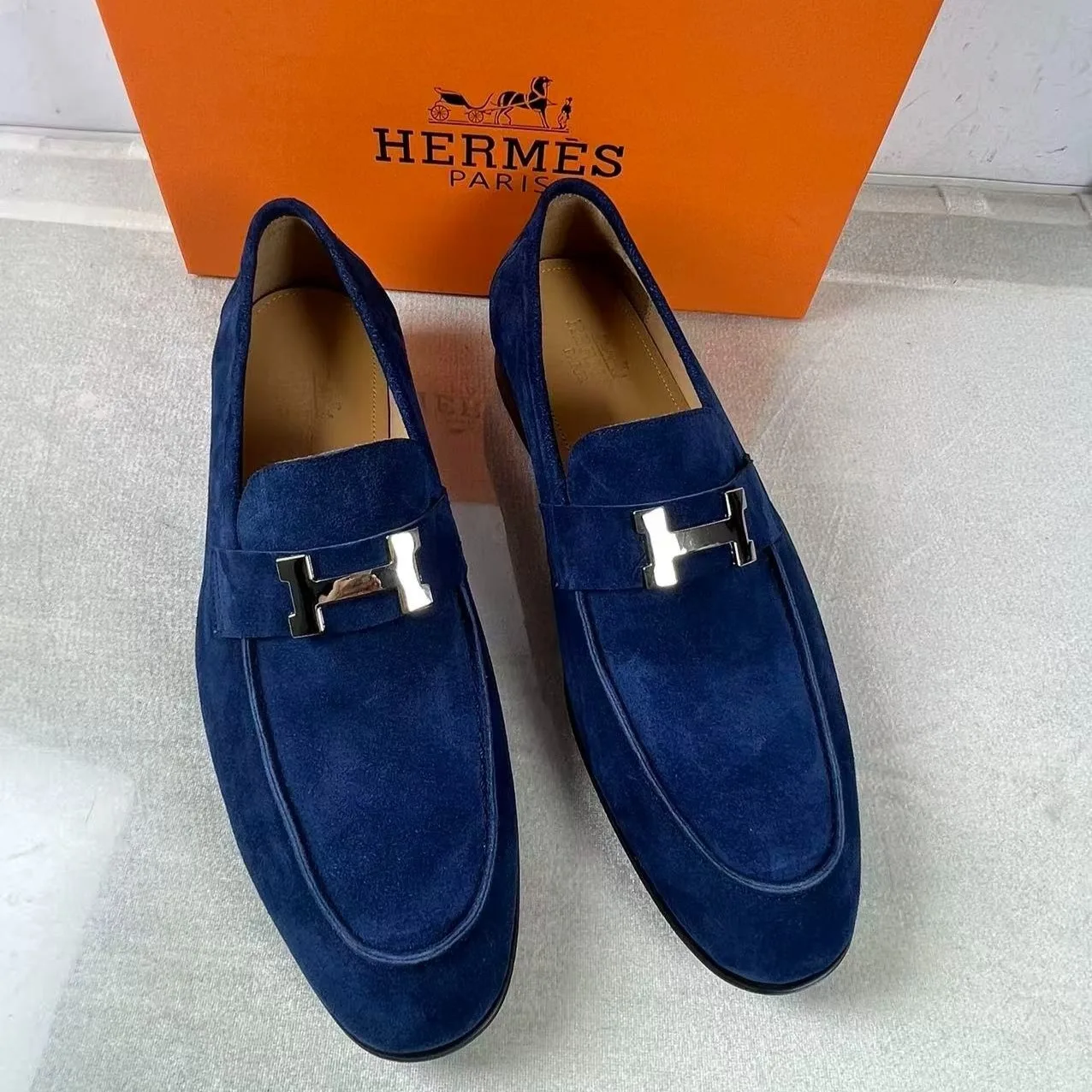 Alternative view of Hermes Paris Loafers Blue Ocean