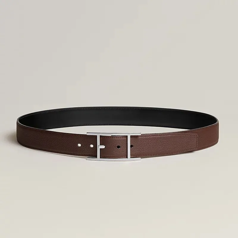 Hermes Quentin Reversible Belt Noir/ Chocolat - Image 3