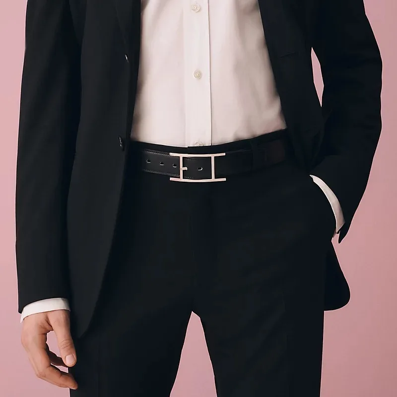 Hermes Quentin Reversible Belt Noir/ Chocolat - Image 4