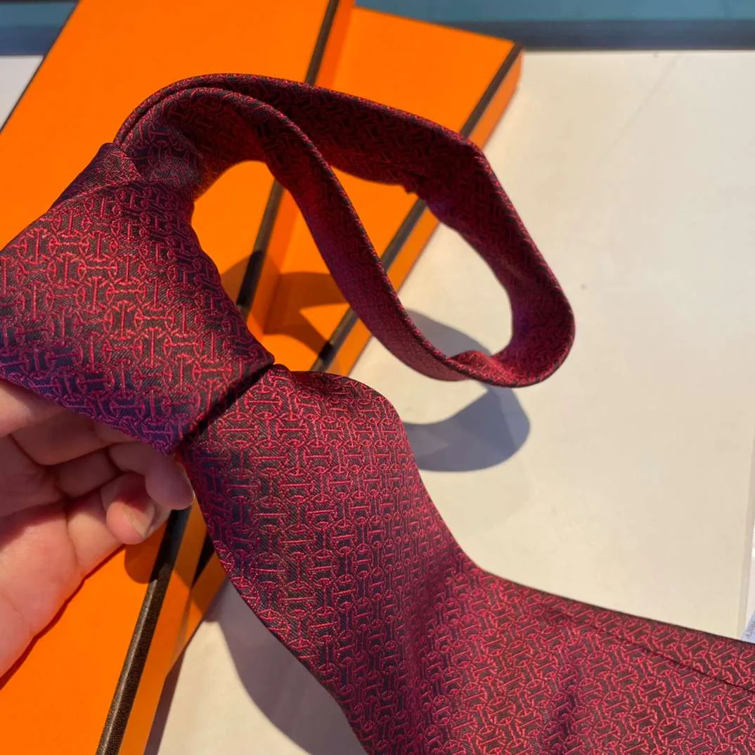 Alternative view of Hermes Tie Larguez Les Amarres Twillbi Red