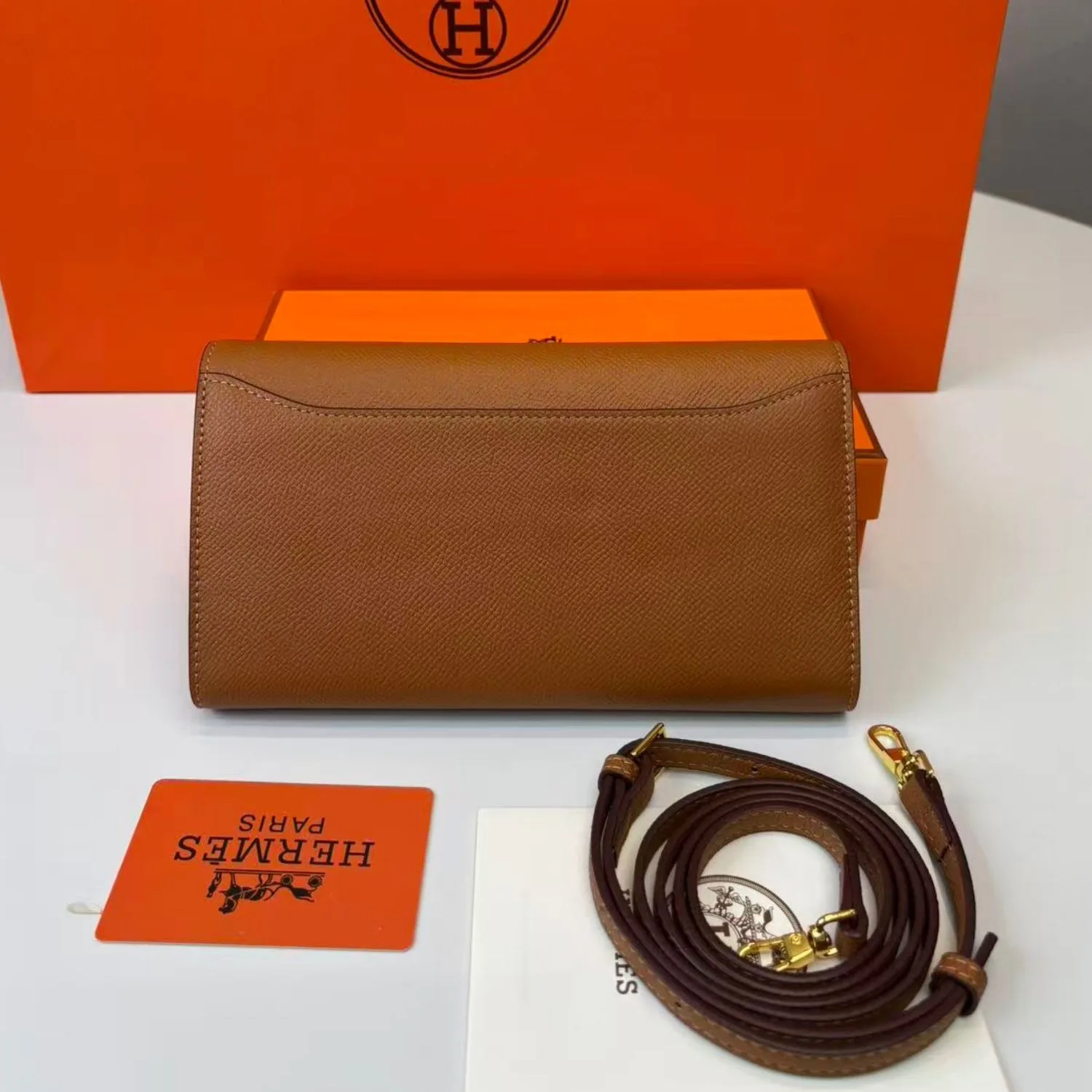 Hermes Constance Epsom Long To Go Wallet Brown / - Image 3