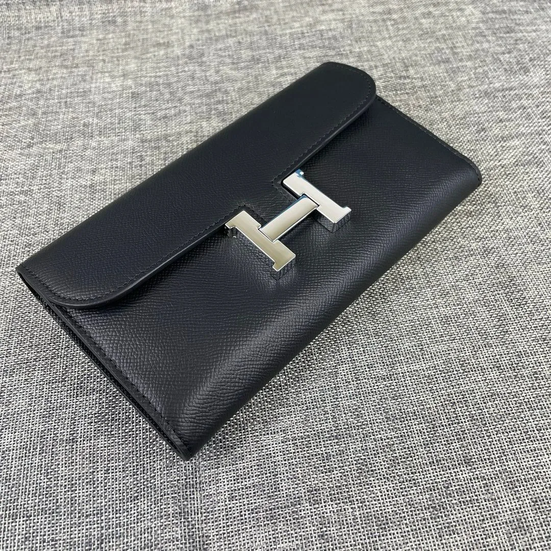 Alternative view of Hermes Constance Togo Long Wallet / Silver Toned Hardware Black