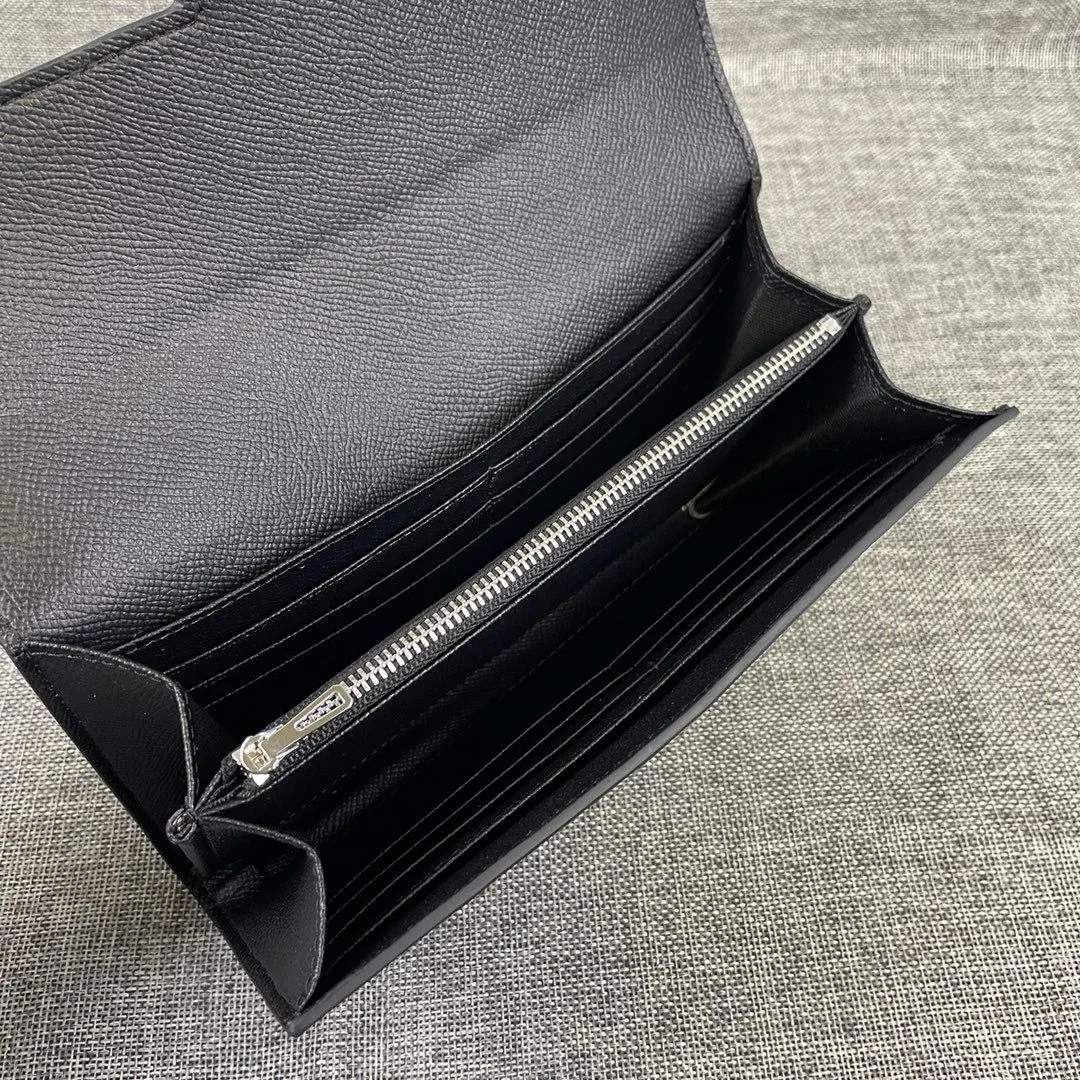Hermes Constance Togo Long Wallet / Silver Toned Hardware Black - Image 4