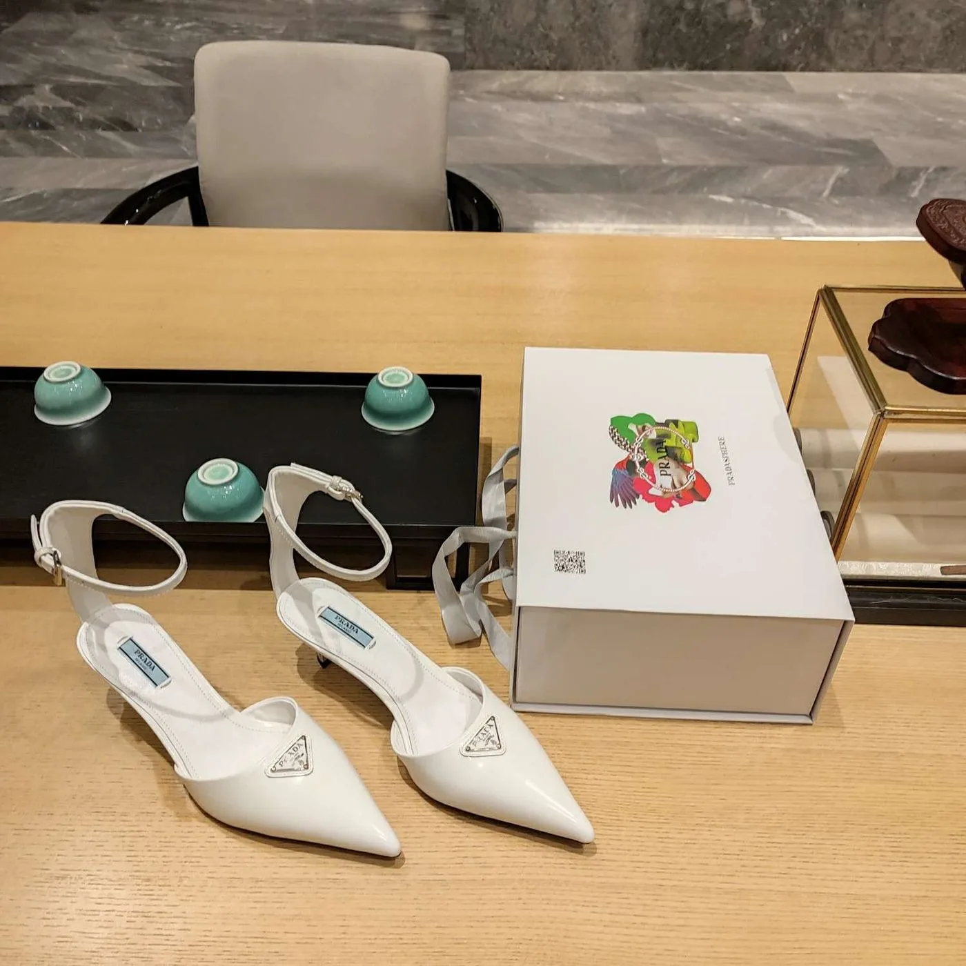 Prada Hilda Pumps White - Image 8