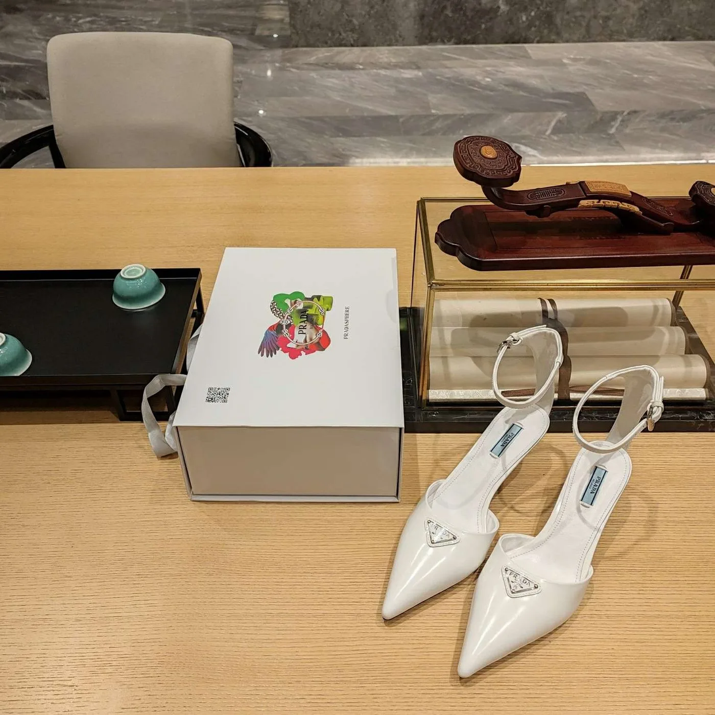 Prada Hilda Pumps White - Image 5