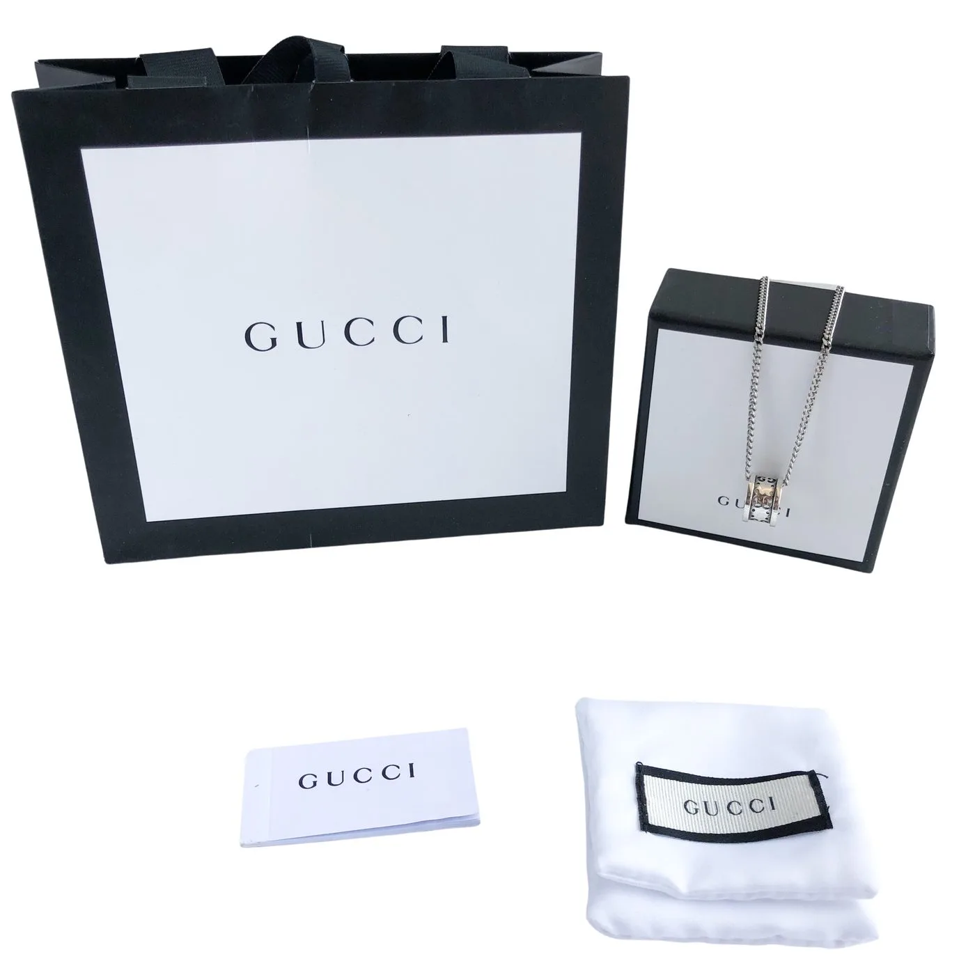 Gucci Hollow Waist Necklace Silver - Image 7