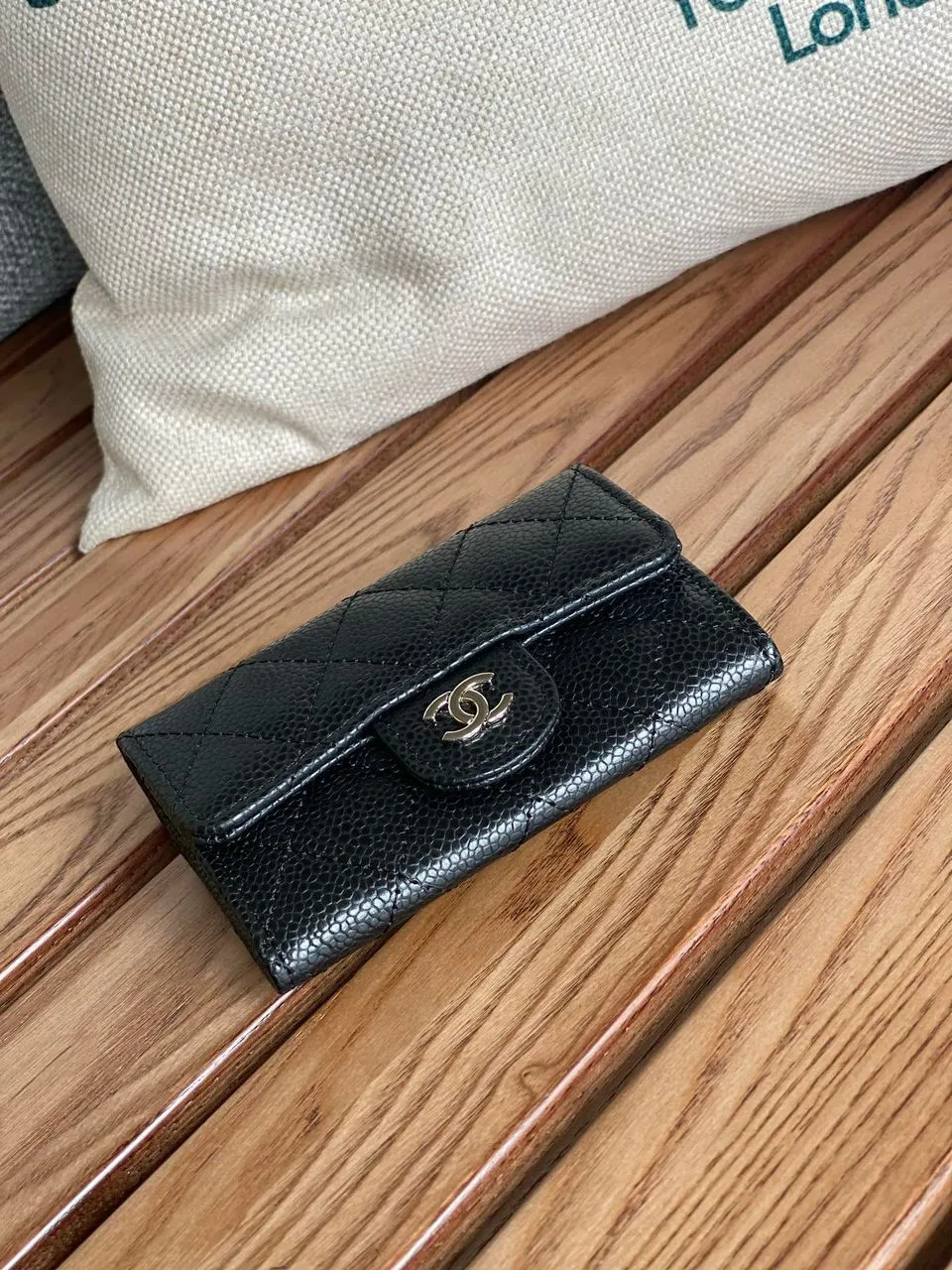 Chanel Classic Card Holder Silver Black - Image 3