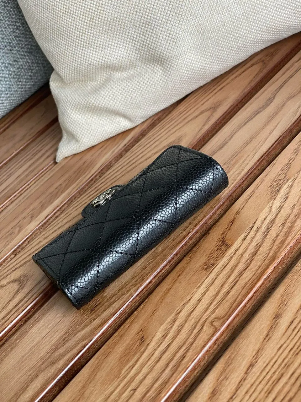 Alternative view of Chanel Classic Card Holder Silver Black