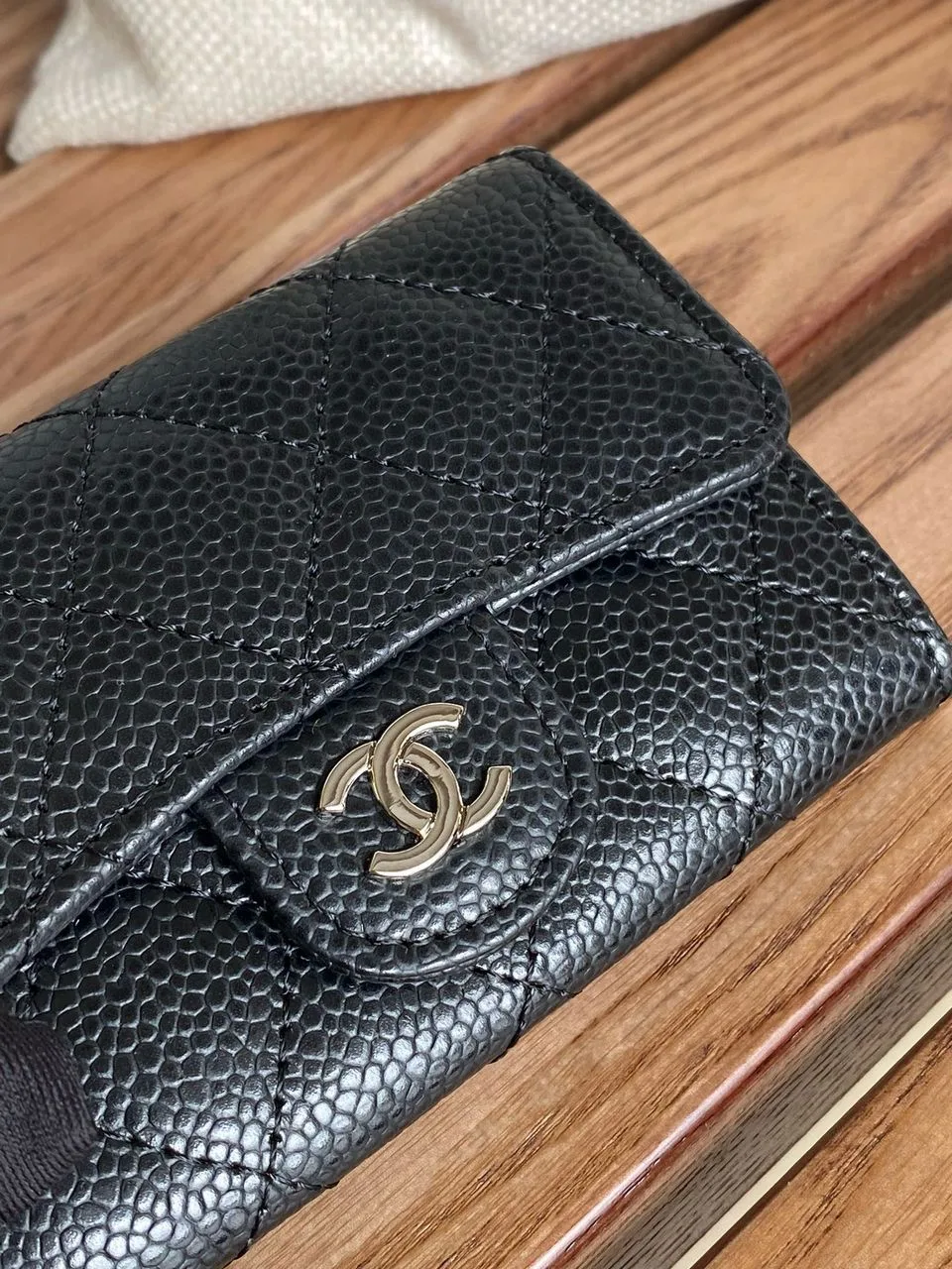 Chanel Classic Card Holder Silver Black - Image 4