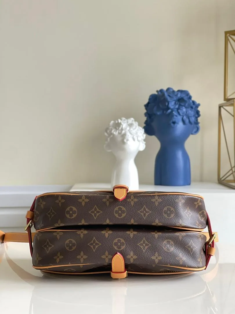Louis Vuitton Saumur MM Crossbody Bag Brown Monogram Canvas Gold Hardware - Image 5