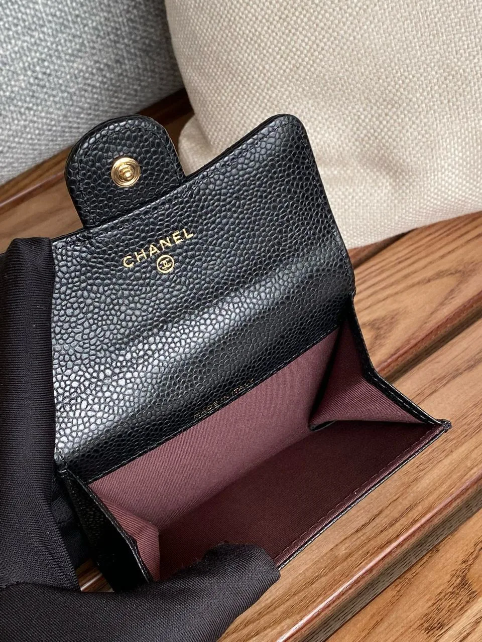 Alternative view of Chanel Classic Card Holder Gold Black