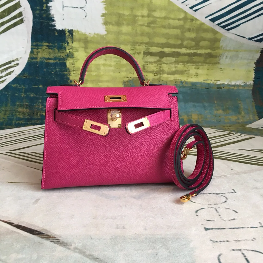 Hermes Mini Kelly Pink Gold Toned Hardware / - Image 9
