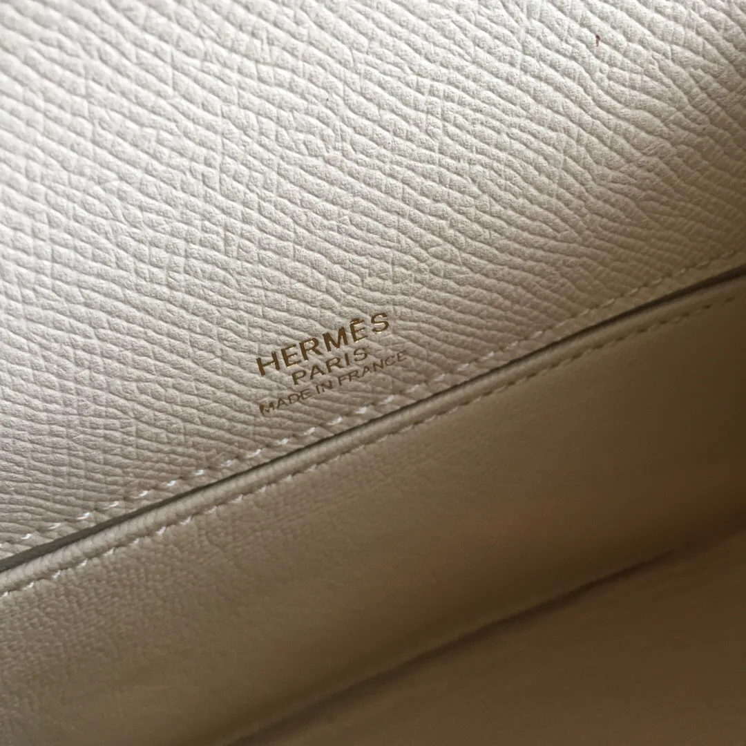 Hermes Kelly Pochettee White Gold Toned Hardware / - Image 5