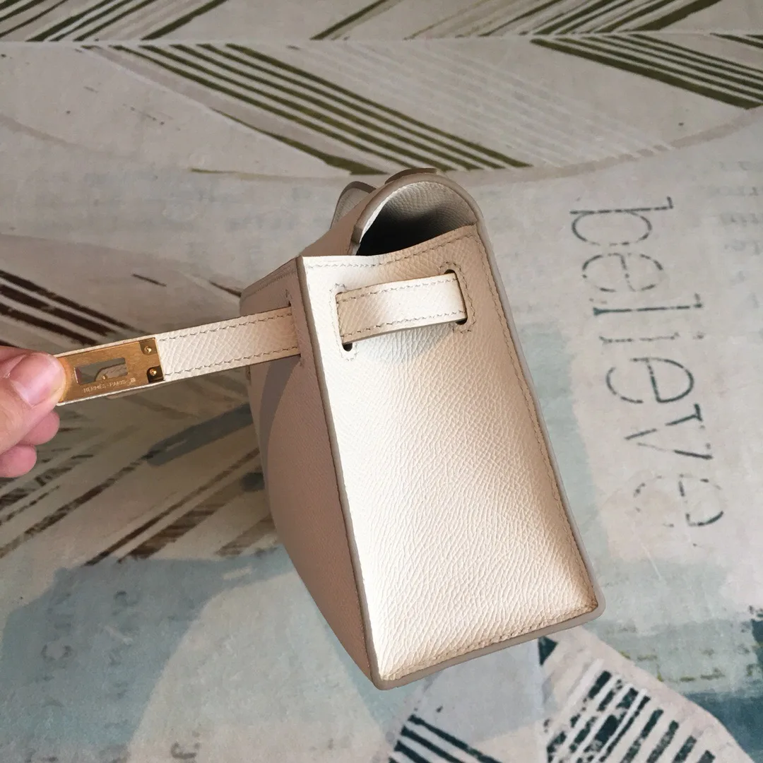Alternative view of Hermes Kelly Pochettee White Gold Toned Hardware /