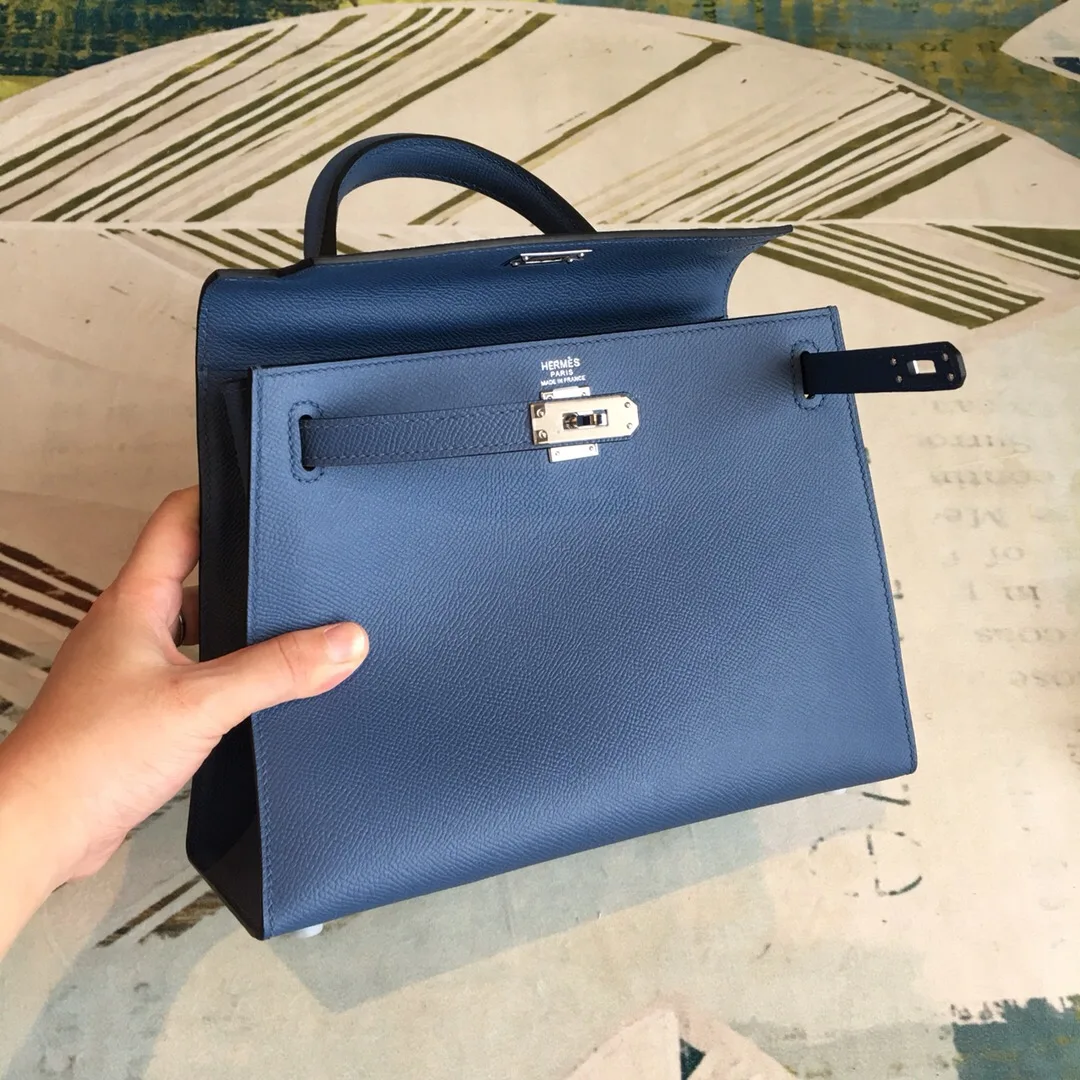 Hermes Kelly Navy Silver Toned Hardware / - Image 6
