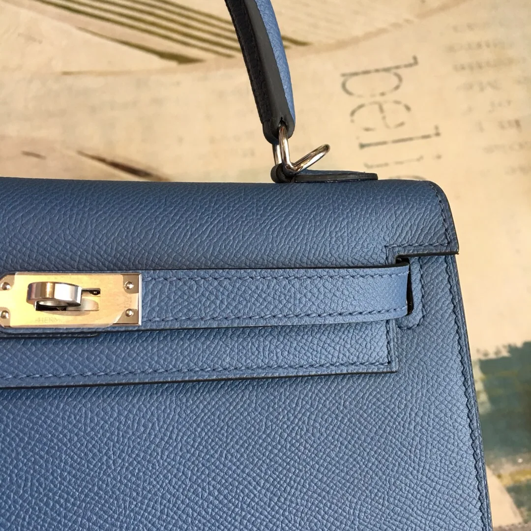 Hermes Kelly Navy Silver Toned Hardware / - Image 5
