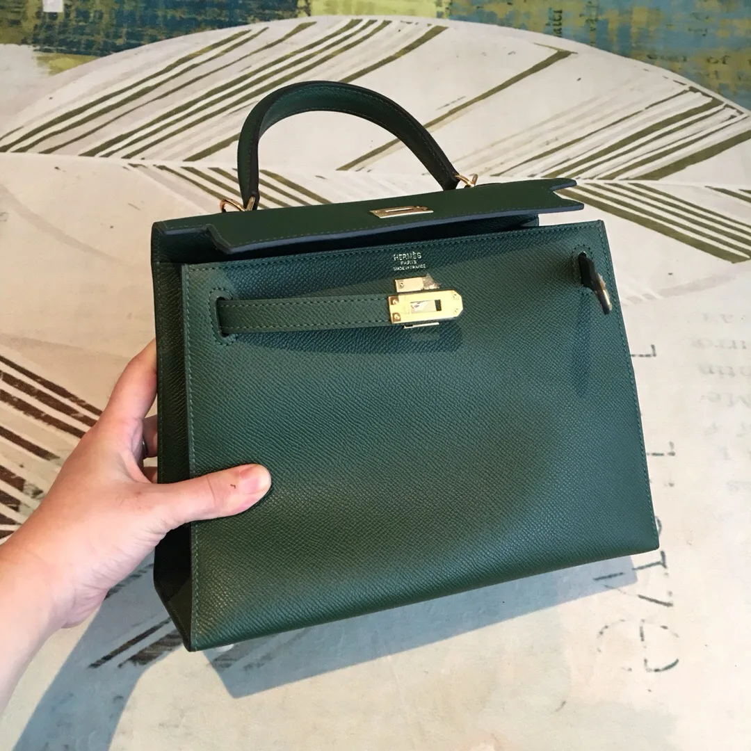 Hermes Kelly Red Gold Toned Hardware / - Image 7