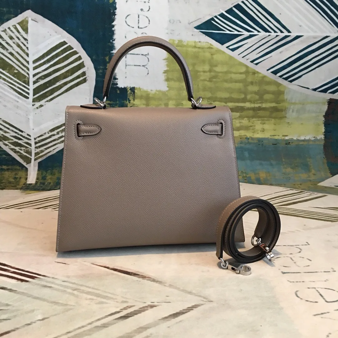 Hermes Kelly 25 Sellier Epsom Gris Asphalt Bag - Image 4