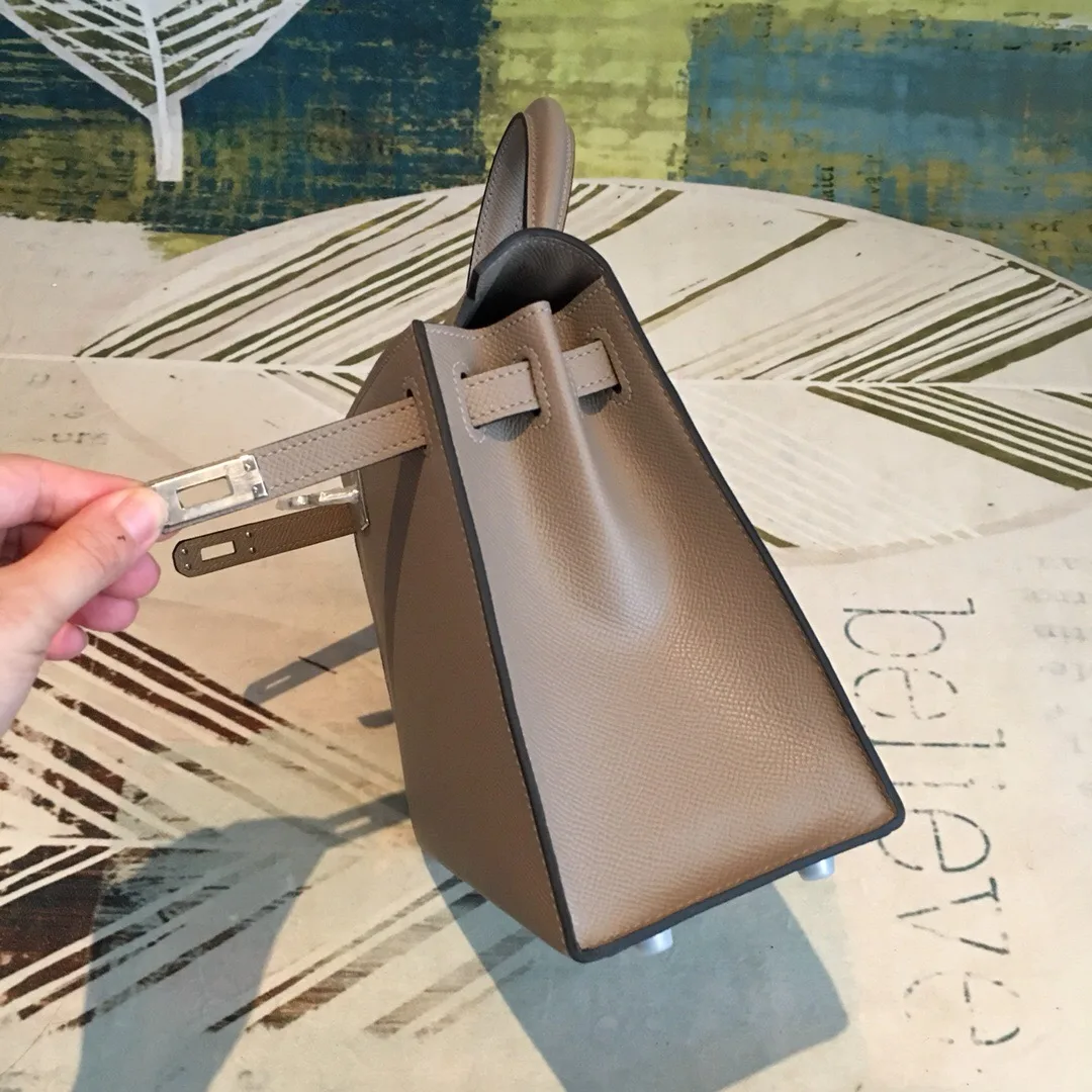Hermes Kelly 25 Sellier Epsom Gris Asphalt Bag - Image 5
