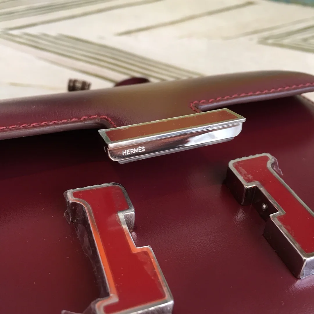 Hermes Constance 18 Burgundy Silver Toned Hardware / - Image 8