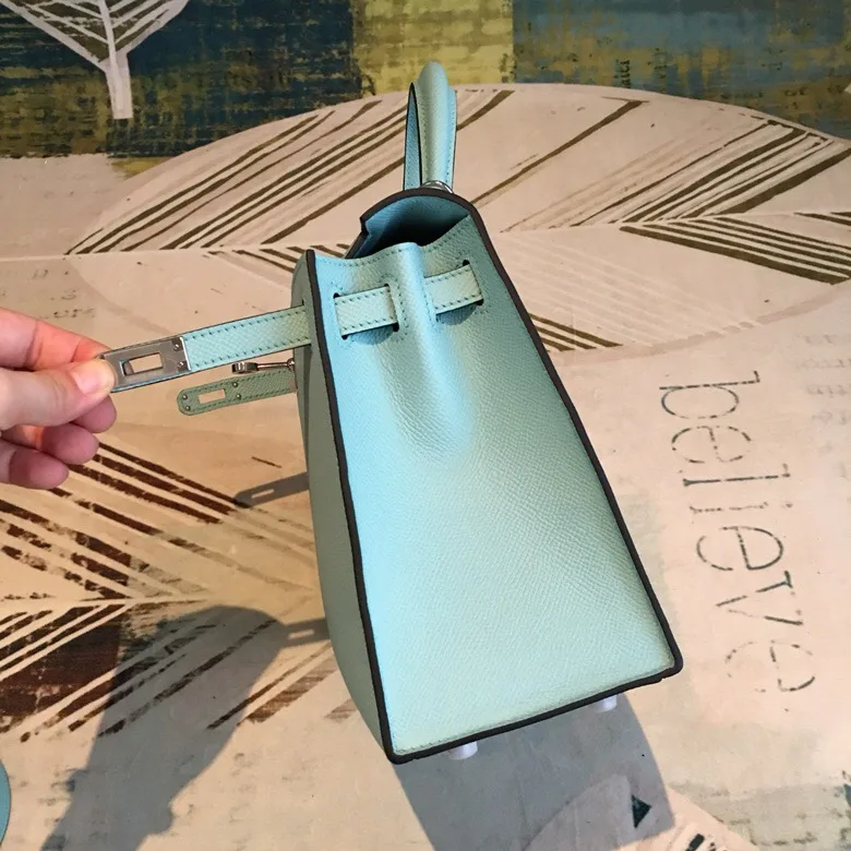 Alternative view of Hermes Kelly Light Yellow Silver Toned Hardware /