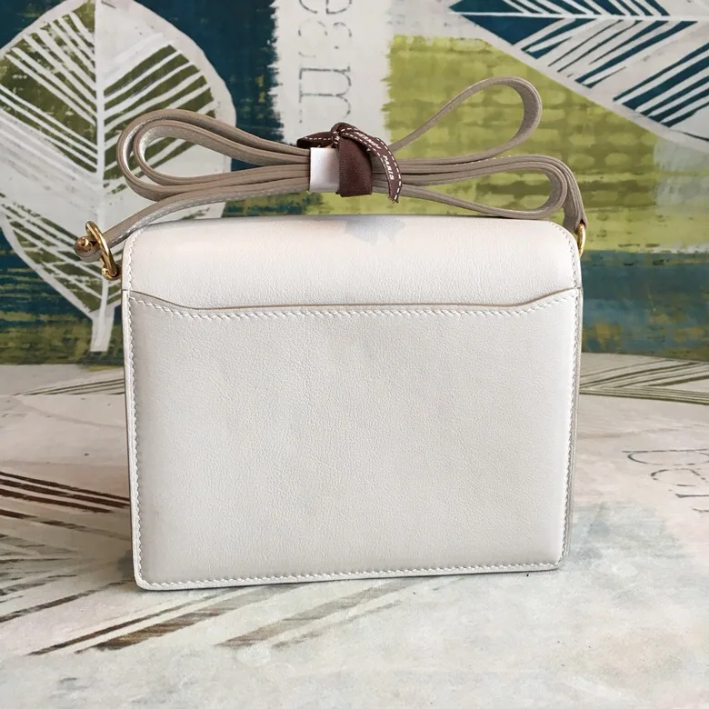 Hermes Mini Evercolor Sac Roulis 19 White Gold Hardware / - Image 9