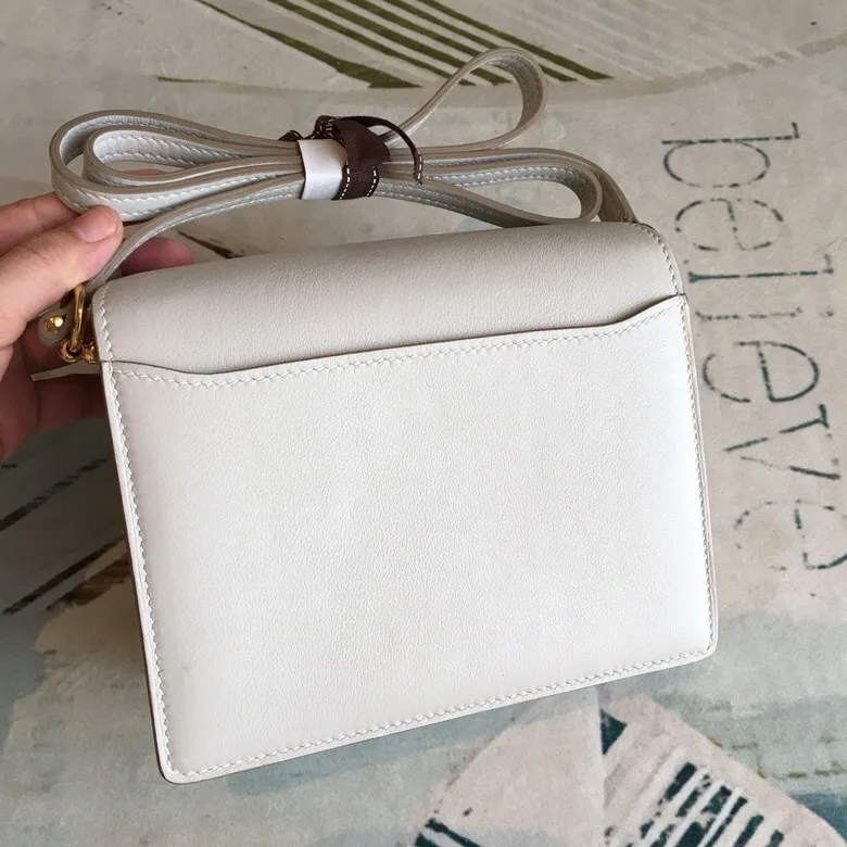 Hermes Mini Evercolor Sac Roulis 19 White Gold Hardware / - Image 7