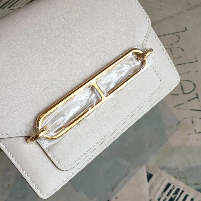Hermes Mini Evercolor Sac Roulis 19 White Gold Hardware / - Image 4