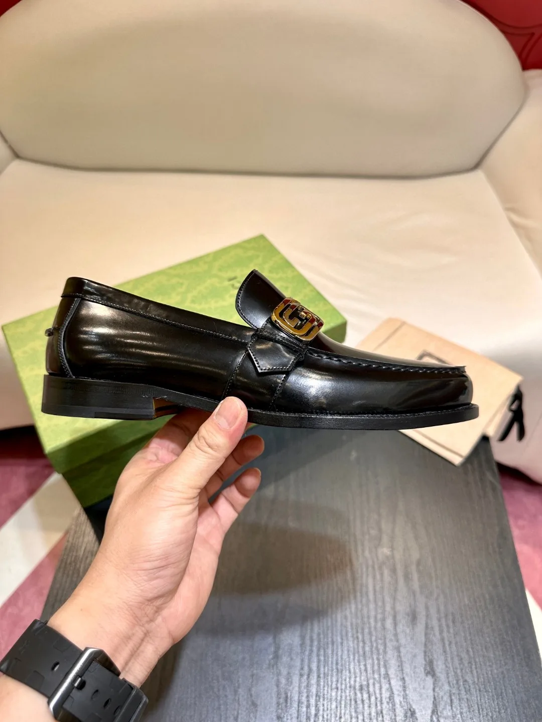 Gucci Interlocking G Loafer Black - Image 6