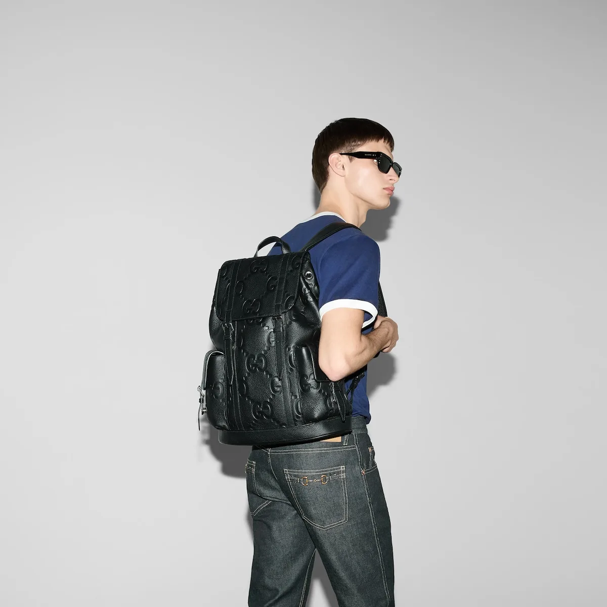 Alternative view of Gucci Jumbo GG Large Backpack Black /