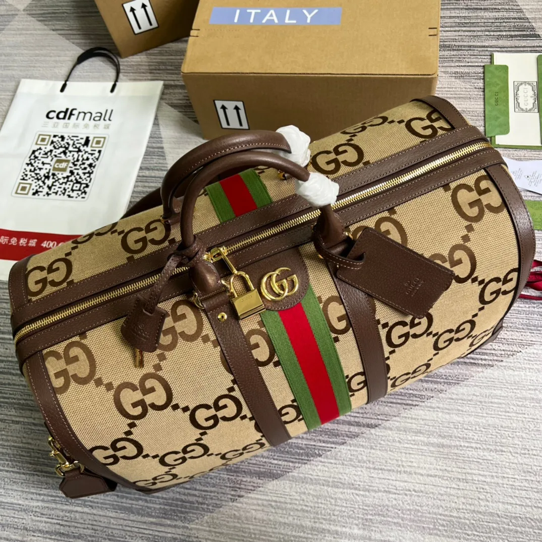 Gucci Jumbo GG Large Duffle Bag Brown / - Image 4