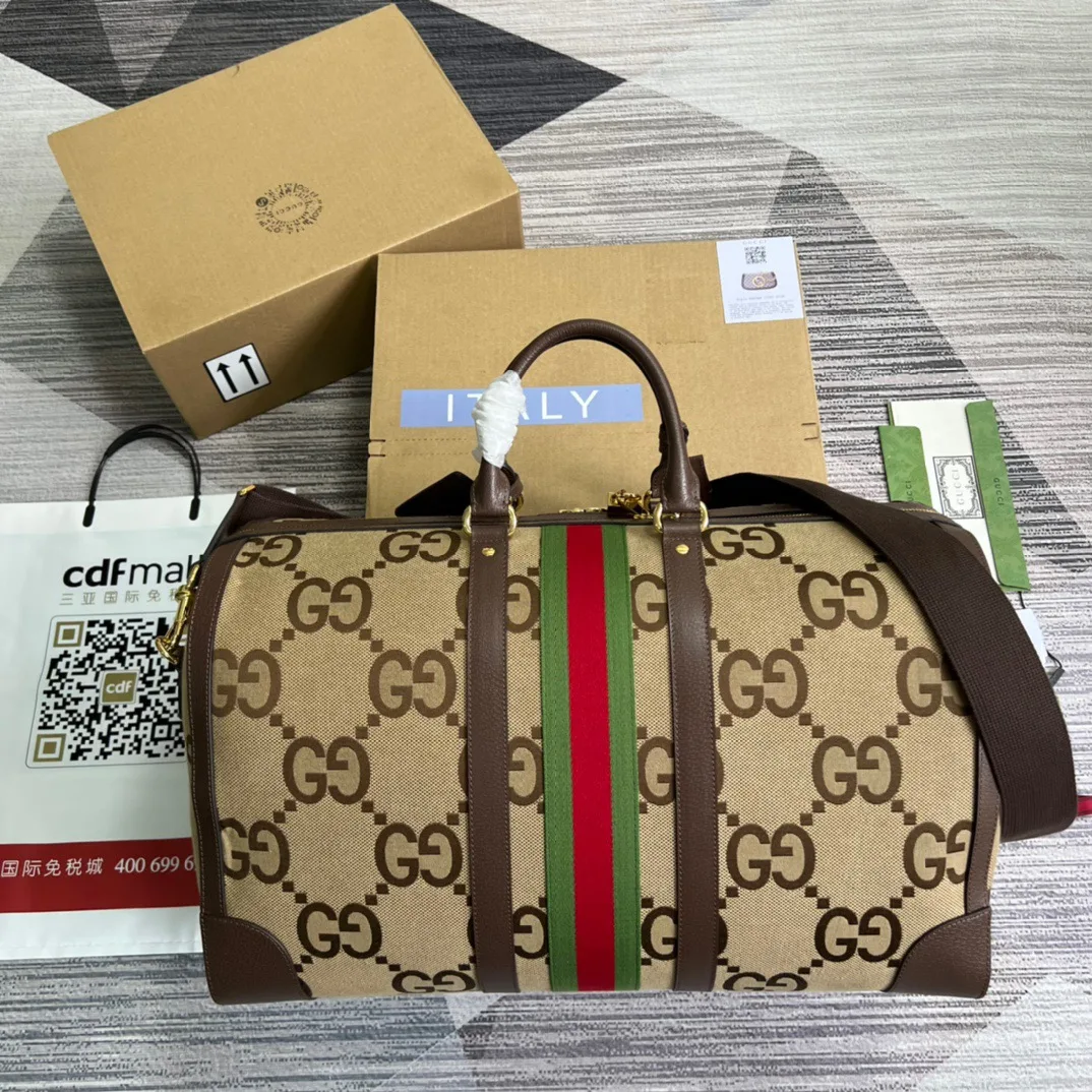 Alternative view of Gucci Jumbo GG Large Duffle Bag Brown /