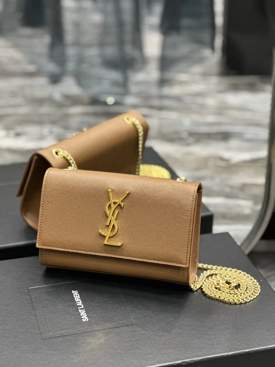 Saint Laurent Kate Small Chain Bag Brown / - Image 5